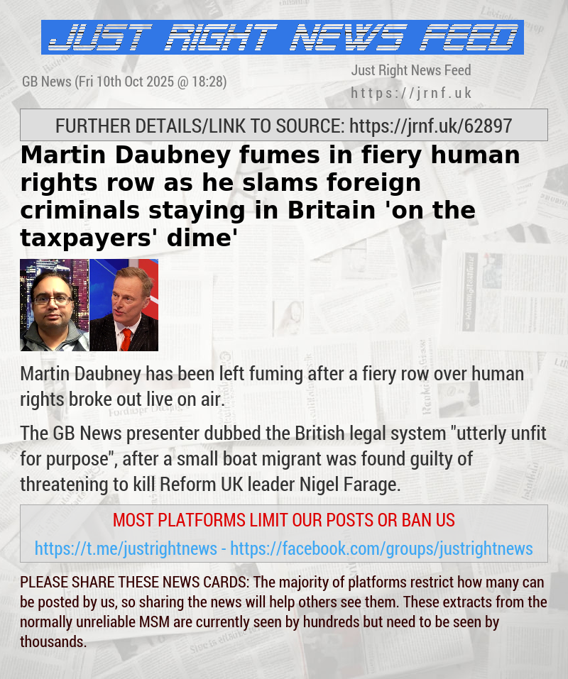 Martin Daubney fumes in fiery human rights row as he slams foreign criminals staying in Britain ’on the taxpayers’ dime’