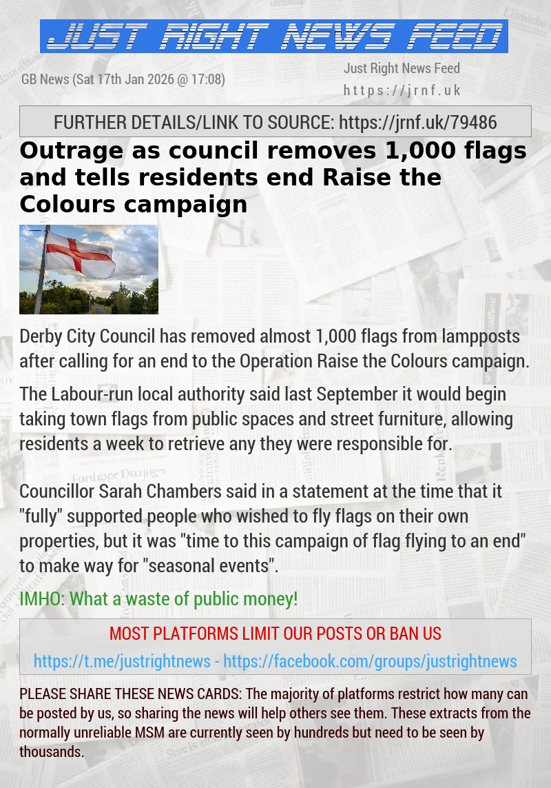 Outrage as council removes 1,000 flags and tells residents end Raise the Colours campaign