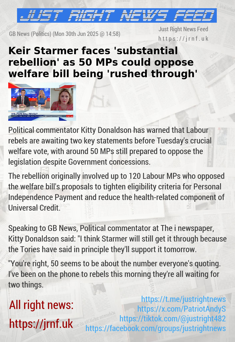 Keir Starmer faces ’substantial rebellion’ as 50 MPs could oppose welfare bill being ’rushed through’
