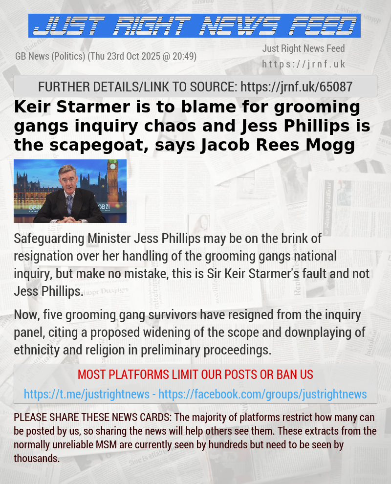 Keir Starmer is to blame for grooming gangs inquiry chaos and Jess Phillips is the scapegoat, says Jacob Rees—Mogg