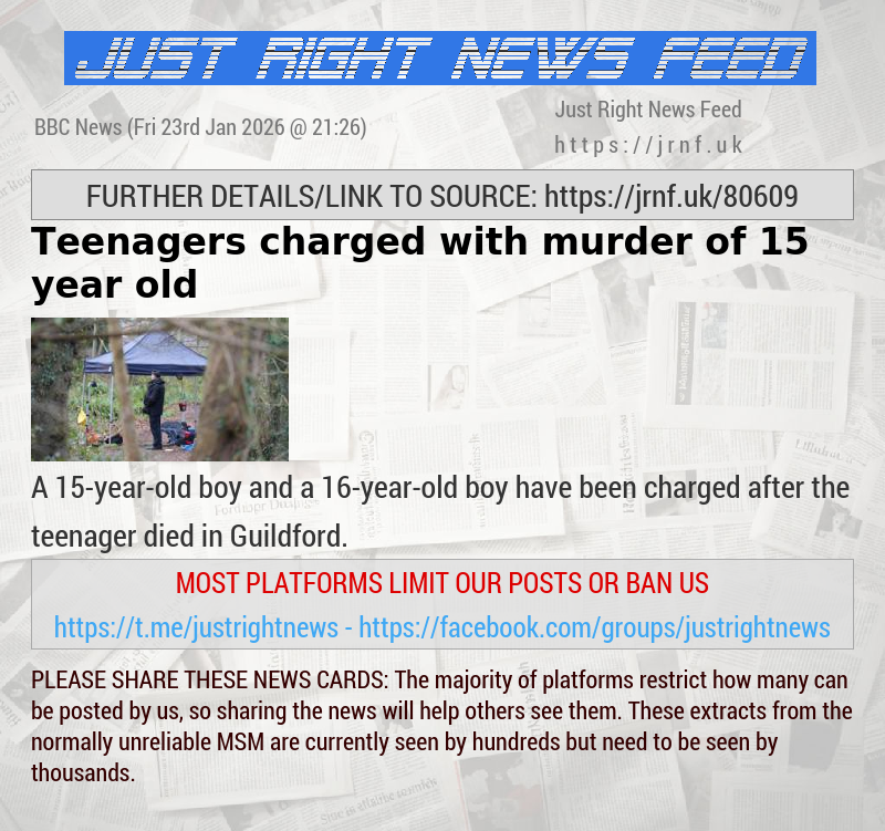 Teenagers charged with murder of 15—year—old