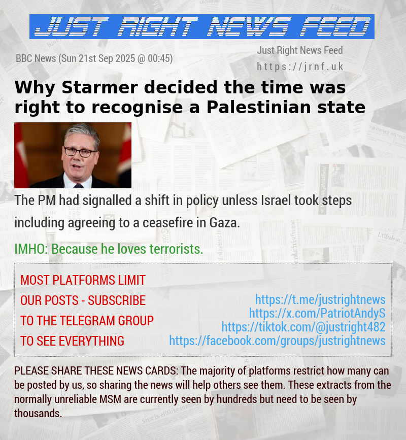 Why Starmer decided the time was right to recognise a Palestinian state