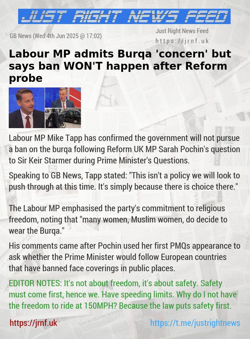 Labour MP admits Burqa ’concern’ but says ban WON’T happen after Reform probe