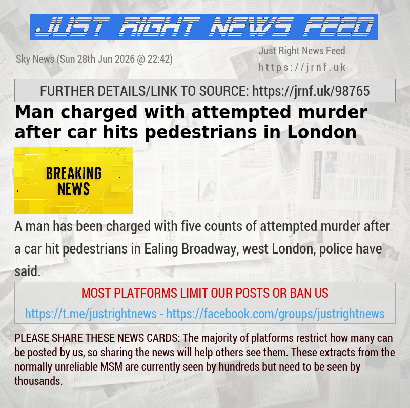 Man charged with attempted murder after car hits pedestrians in London