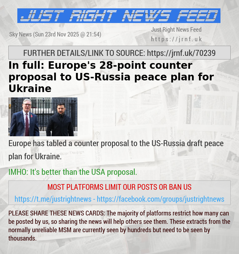 In full: Europe’s 28—point counter proposal to US—Russia peace plan for Ukraine