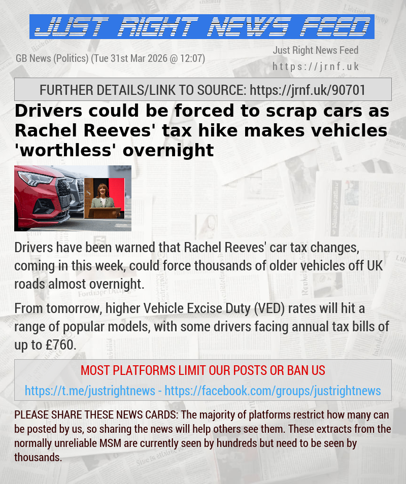 Drivers could be forced to scrap cars as Rachel Reeves’ tax hike makes vehicles ’worthless’ overnight