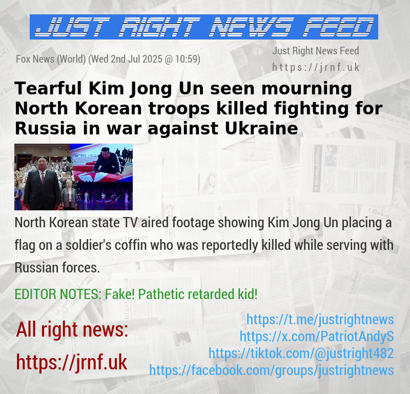 Tearful Kim Jong Un seen mourning North Korean troops killed fighting for Russia in war against Ukraine