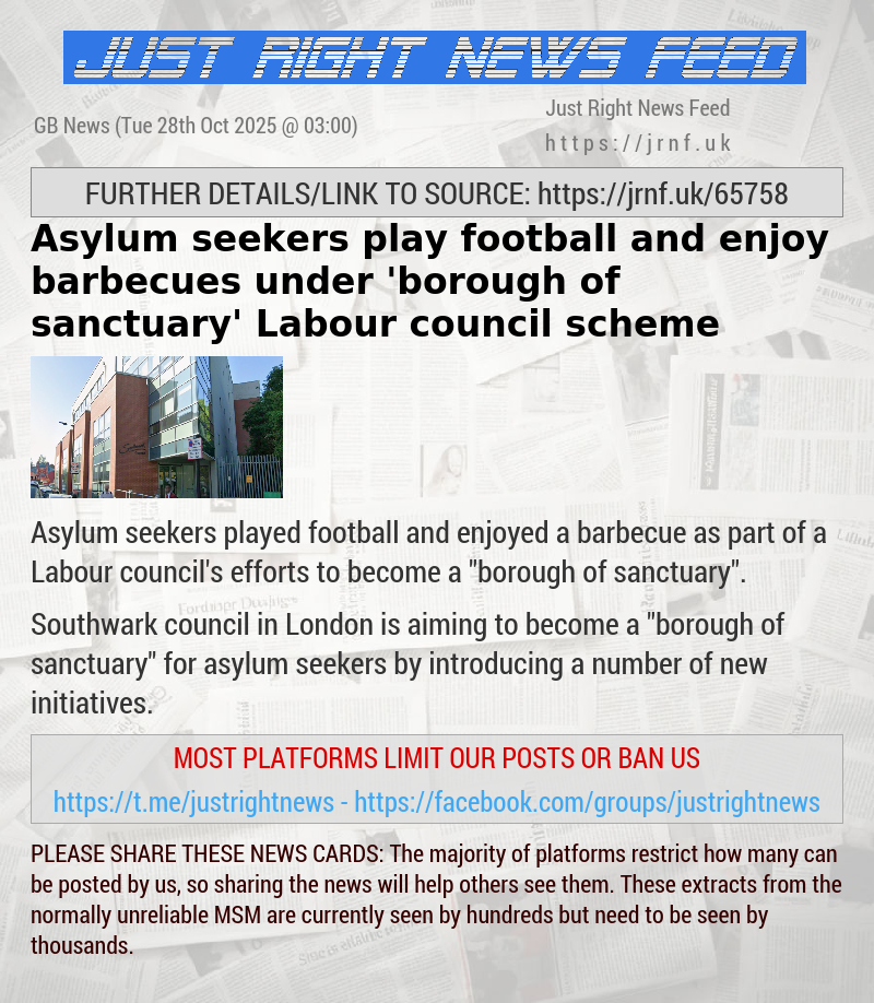Asylum seekers play football and enjoy barbecues under ’borough of sanctuary’ Labour council scheme