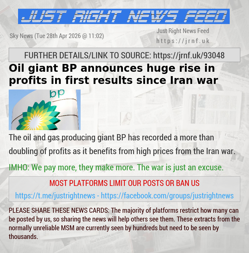 Oil giant BP announces huge rise in profits in first results since Iran war