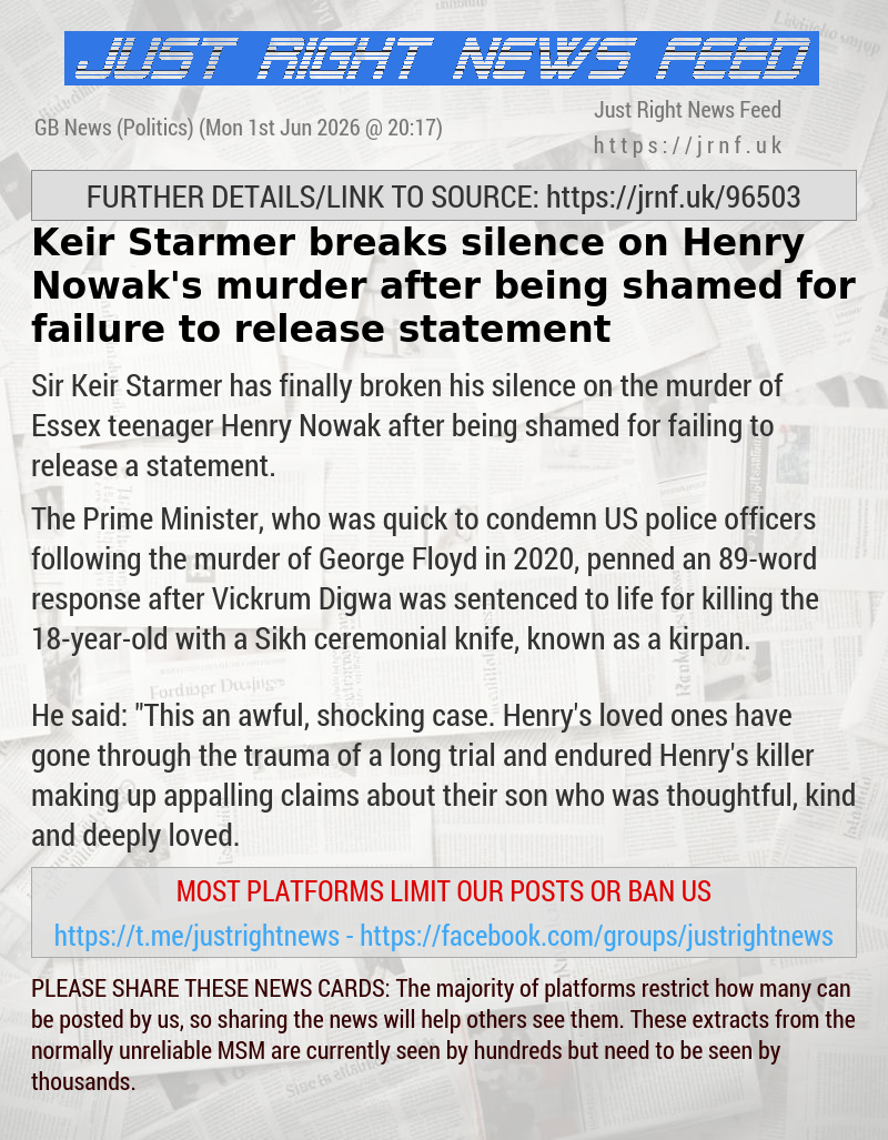 Keir Starmer breaks silence on Henry Nowak’s murder after being shamed for failure to release statement