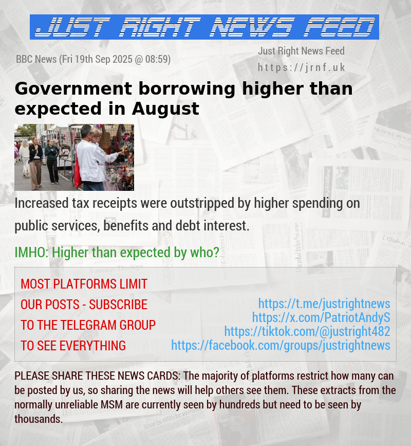 Government borrowing higher than expected in August