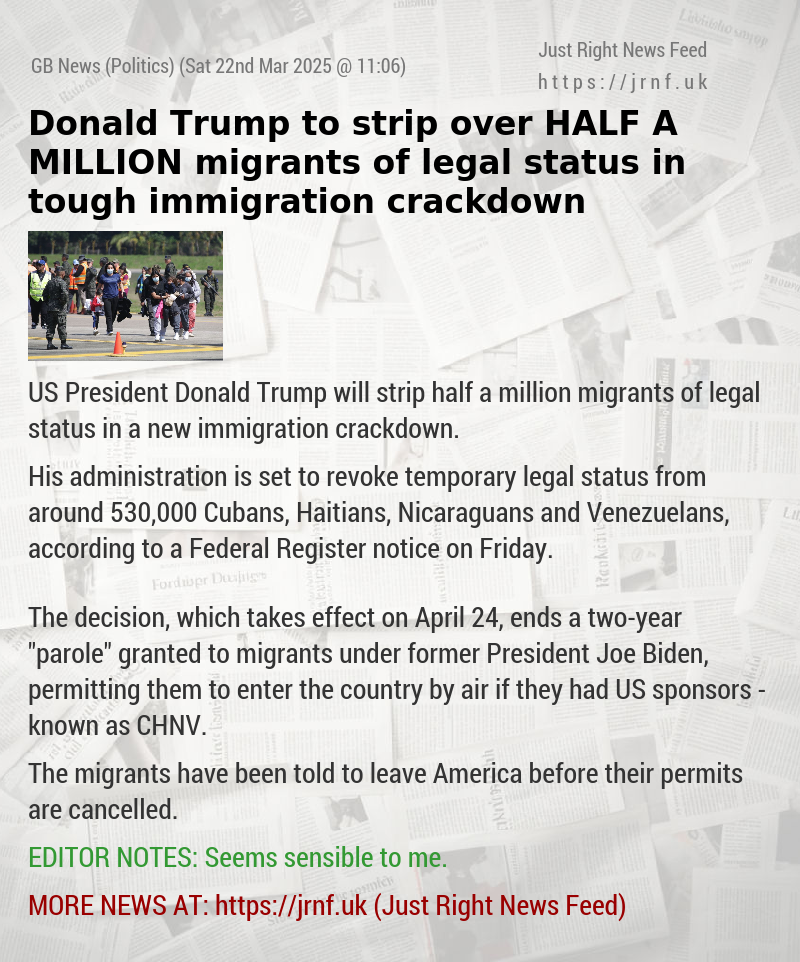 Donald Trump to strip over HALF A MILLION migrants of legal status in tough immigration crackdown
