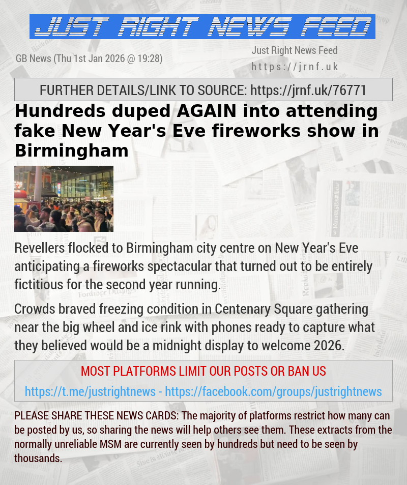 Hundreds duped AGAIN into attending fake New Year’s Eve fireworks show in Birmingham