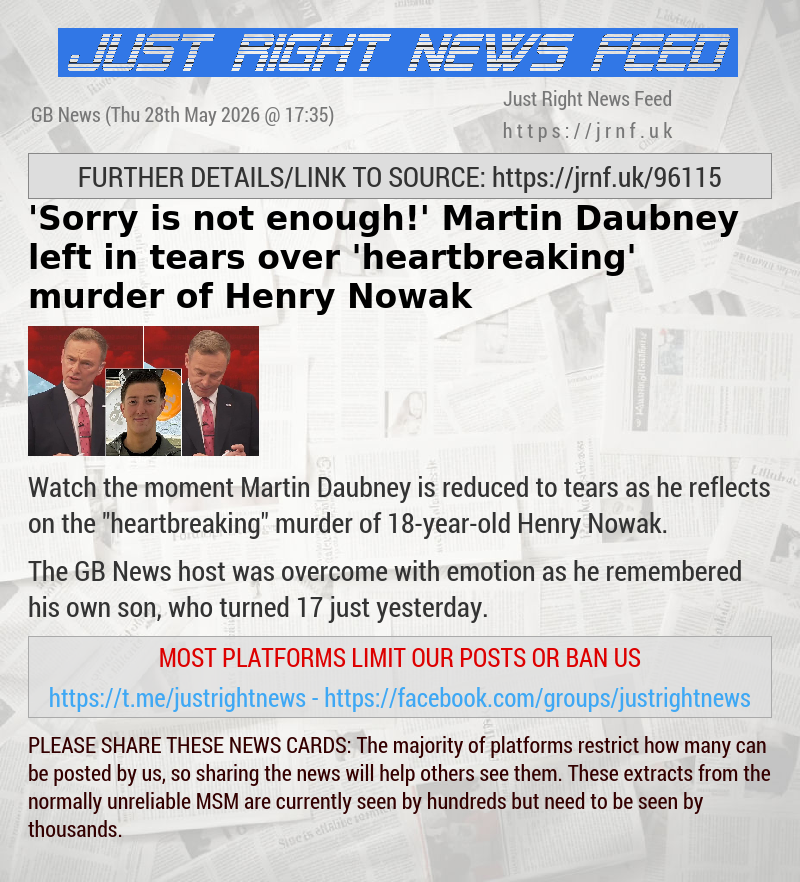 ’Sorry is not enough!’ Martin Daubney left in tears over ’heartbreaking’ murder of Henry Nowak