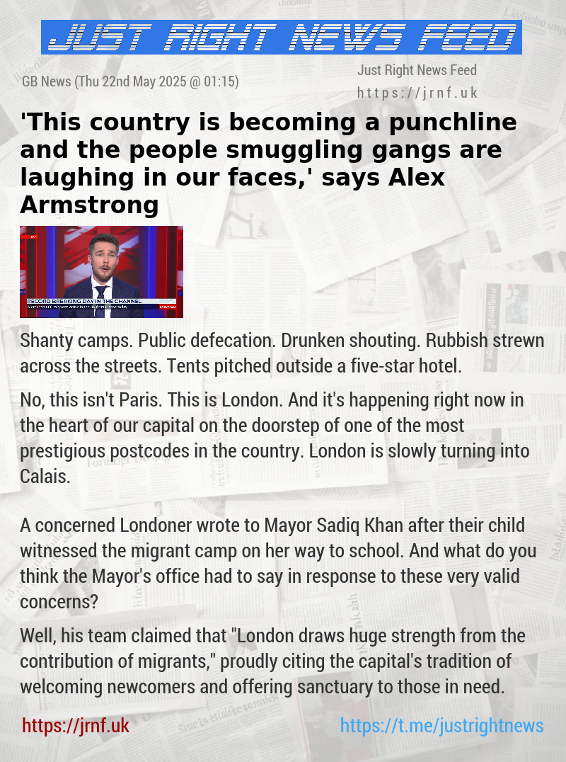 ’This country is becoming a punchline and the people—smuggling gangs are laughing in our faces,’ says Alex Armstrong