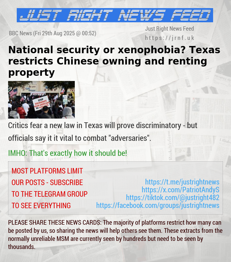 National security or xenophobia? Texas restricts Chinese owning and renting property