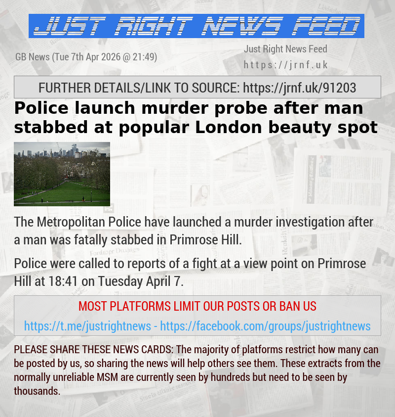 Police launch murder probe after man stabbed at popular London beauty spot