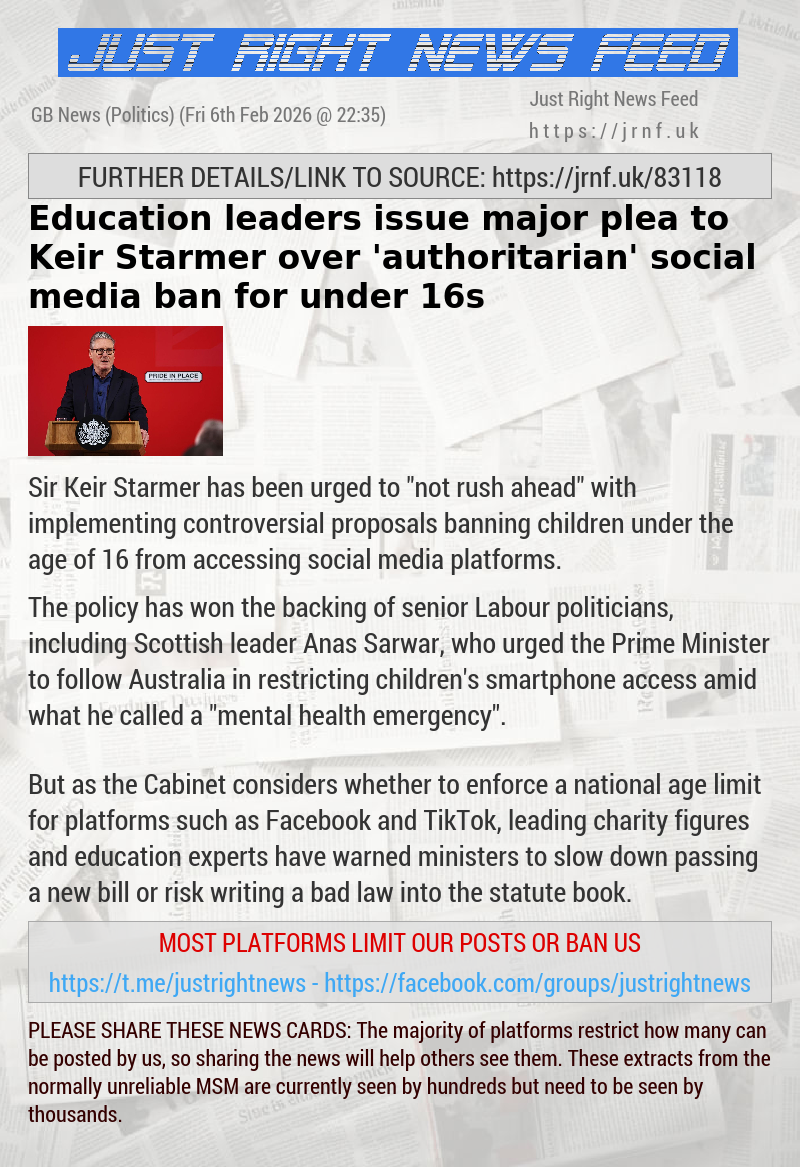 Education leaders issue major plea to Keir Starmer over ’authoritarian’ social media ban for under—16s