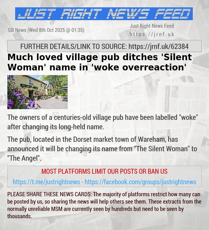 Much—loved village pub ditches ’Silent Woman’ name in ’woke overreaction’