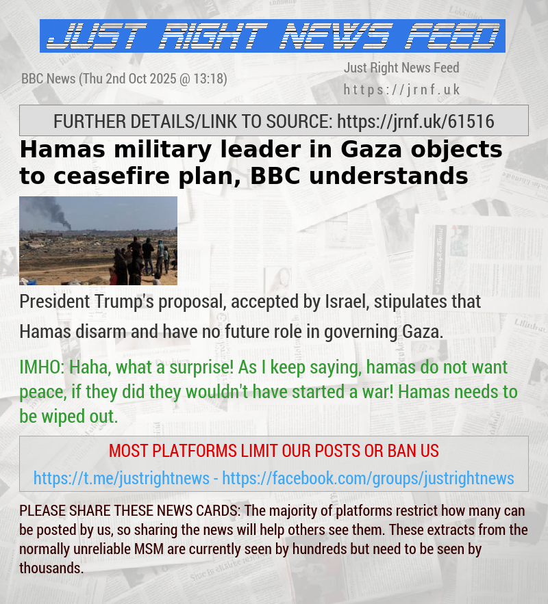 Hamas military leader in Gaza objects to ceasefire plan, BBC understands