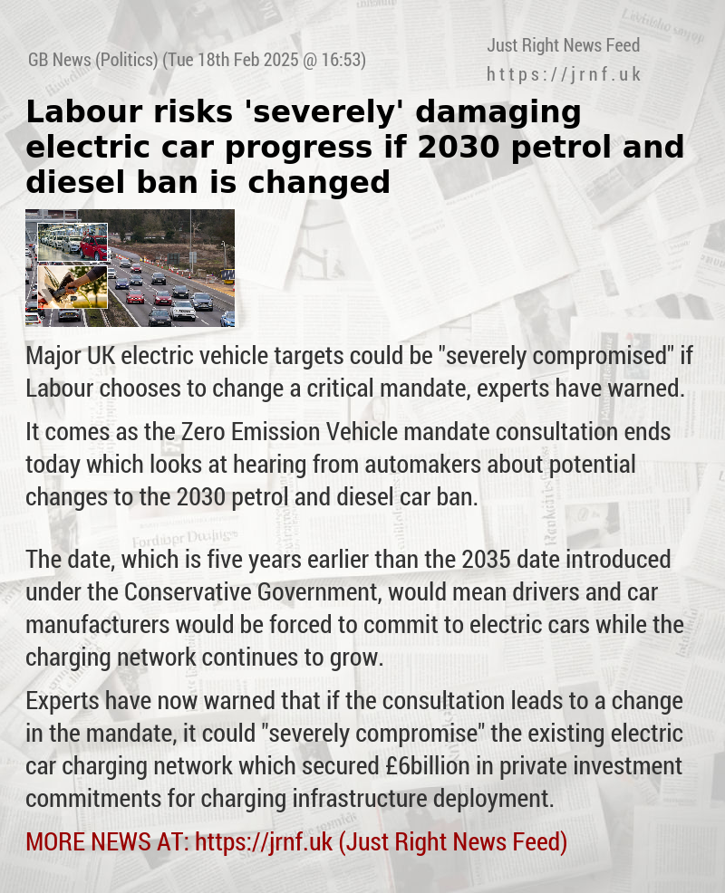 Labour risks ’severely’ damaging electric car progress if 2030 petrol and diesel ban is changed