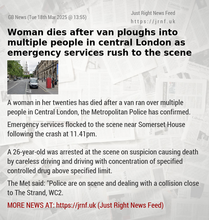 Woman dies after van ploughs into multiple people in central London as emergency services rush to the scene
