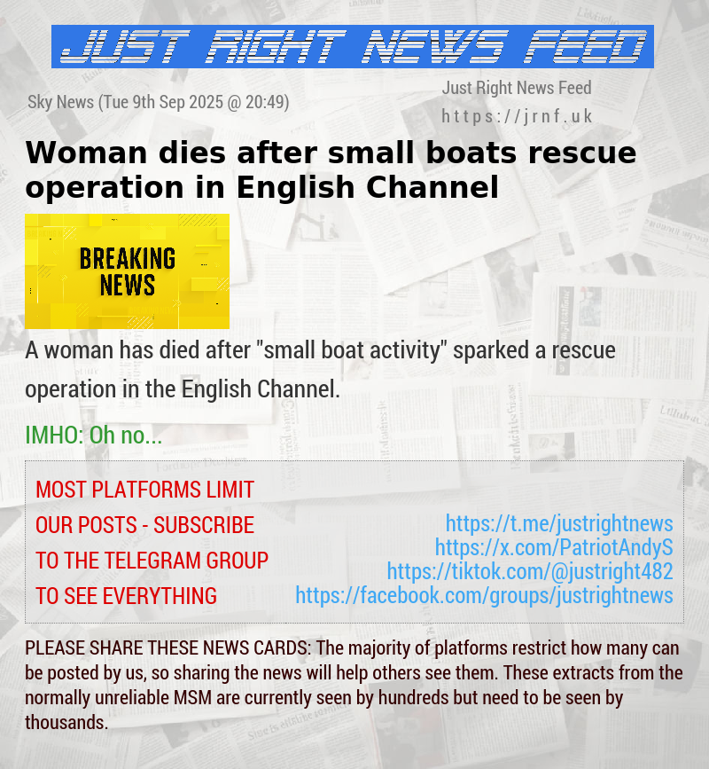 Woman dies after small boats rescue operation in English Channel