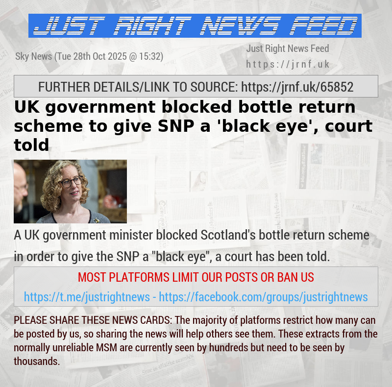 UK government blocked bottle return scheme to give SNP a ’black eye’, court told
