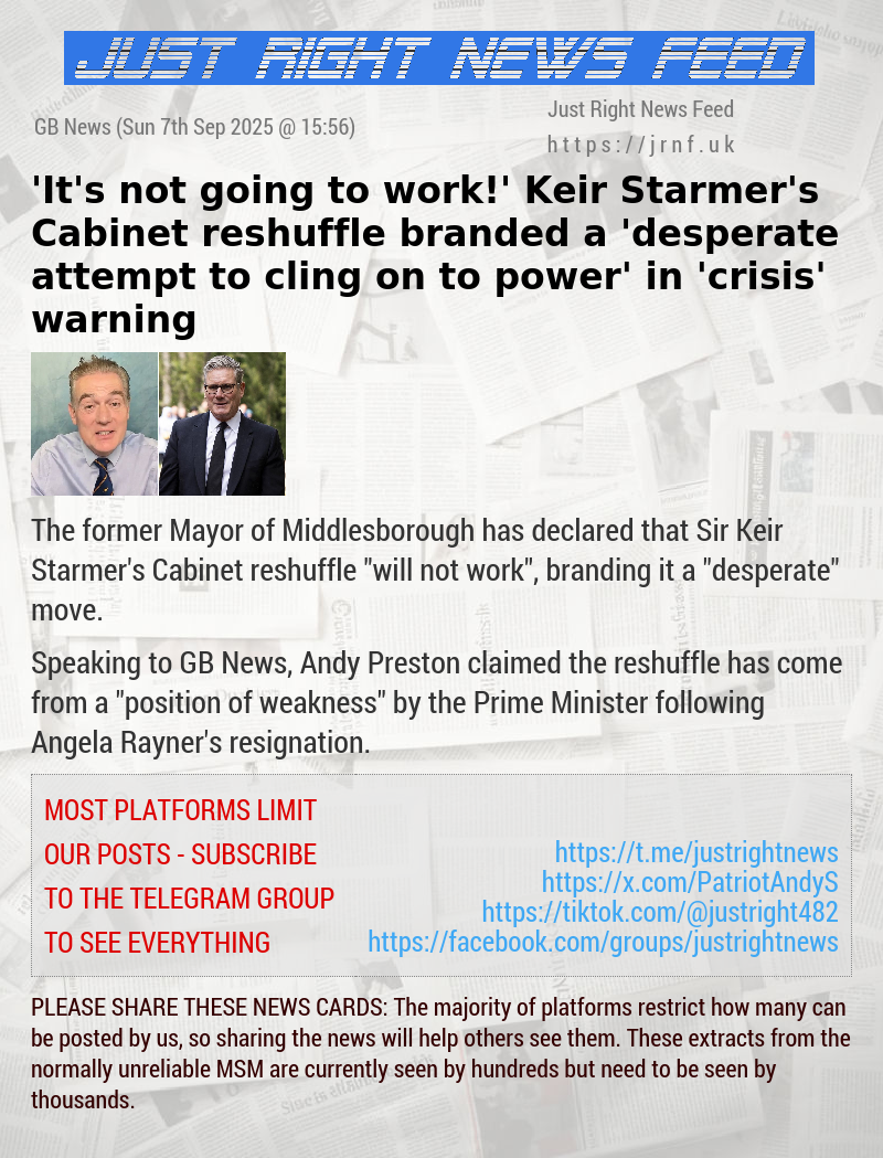 ’It’s not going to work!’ Keir Starmer’s Cabinet reshuffle branded a ’desperate attempt to cling on to power’ in ’crisis’ warning