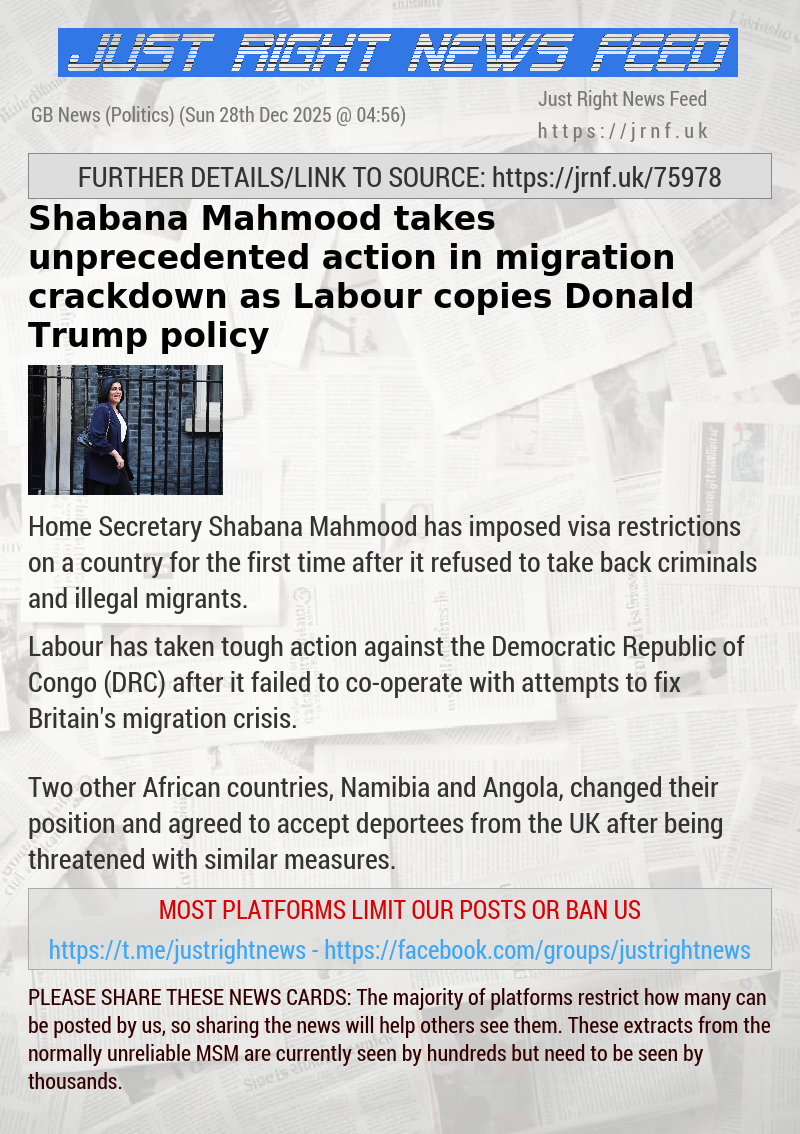 Shabana Mahmood takes unprecedented action in migration crackdown as Labour copies Donald Trump policy