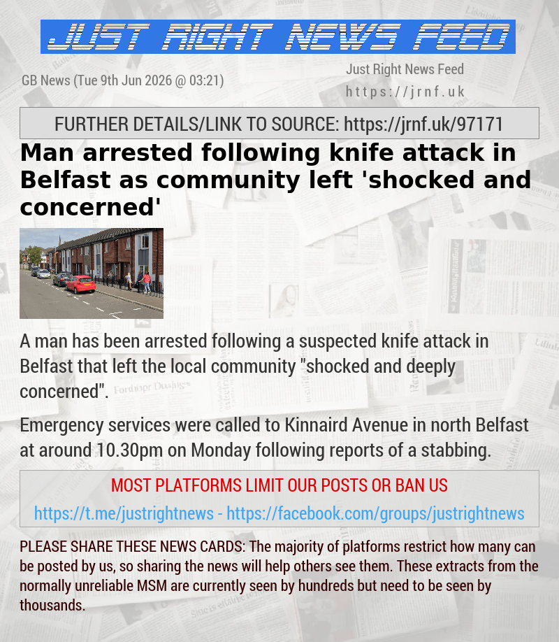 Man arrested following knife attack in Belfast as community left ’shocked and concerned’