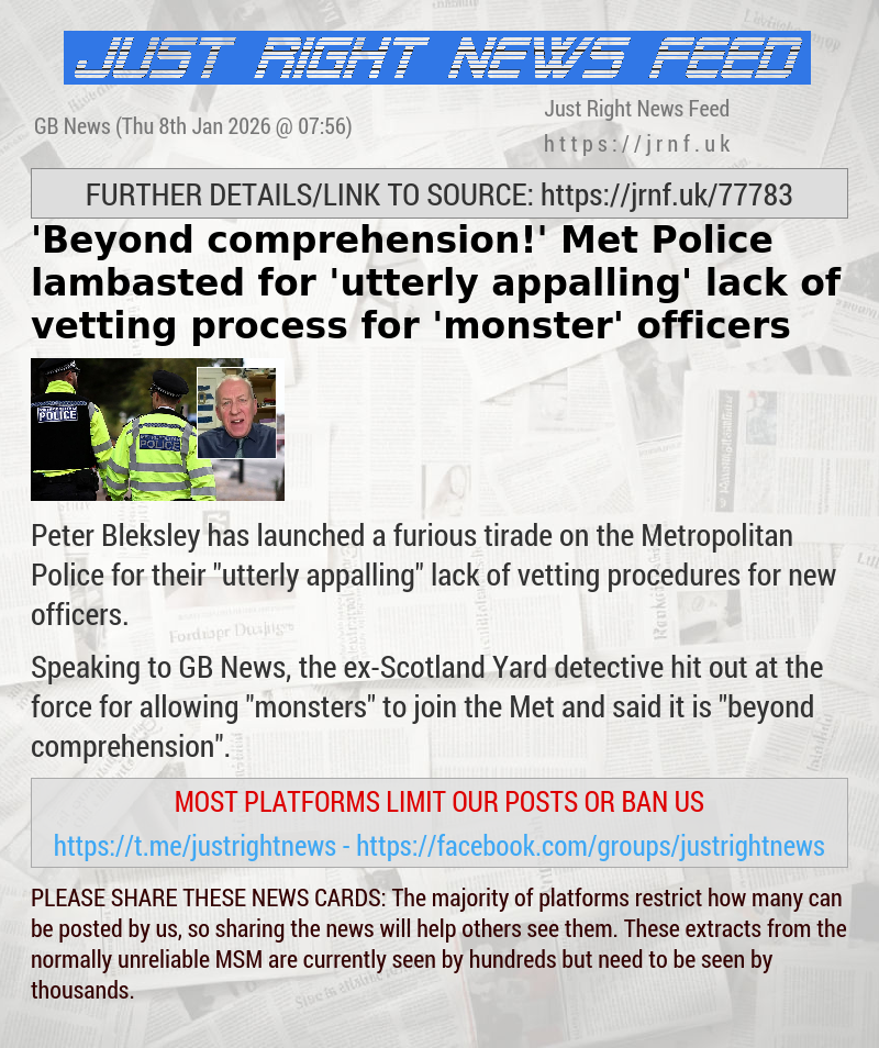 ’Beyond comprehension!’ Met Police lambasted for ’utterly appalling’ lack of vetting process for ’monster’ officers