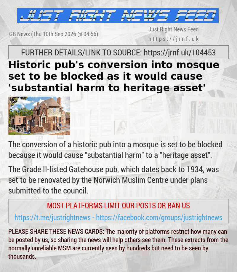 Historic pub’s conversion into mosque set to be blocked as it would cause ’substantial harm to heritage asset’
