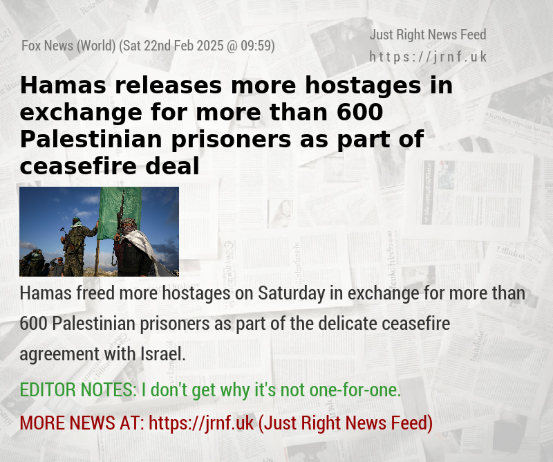 Hamas releases more hostages in exchange for more than 600 Palestinian prisoners as part of ceasefire deal