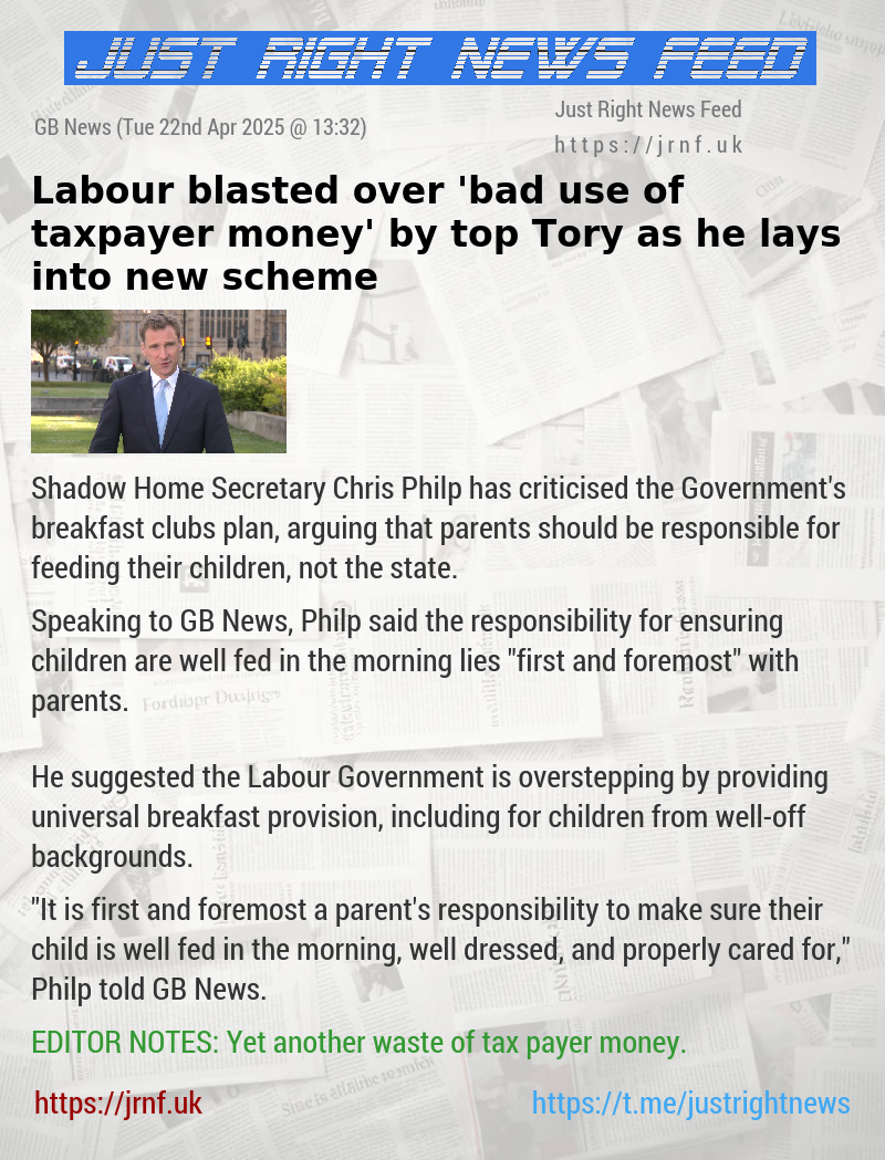 Labour blasted over ’bad use of taxpayer money’ by top Tory as he lays into new scheme