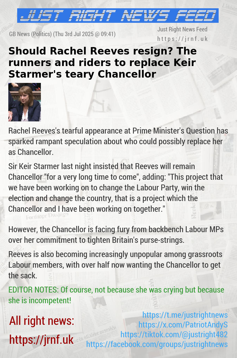 Should Rachel Reeves resign? The runners and riders to replace Keir Starmer’s teary Chancellor