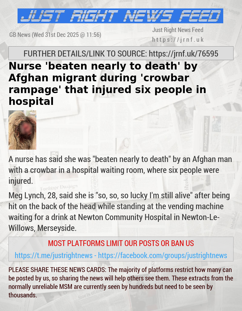 Nurse ’beaten nearly to death’ by Afghan migrant during ’crowbar rampage’ that injured six people in hospital
