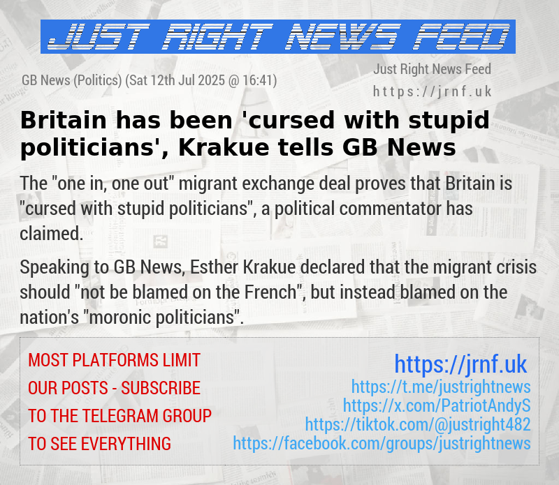 Britain has been ’cursed with stupid politicians’, Krakue tells GB News