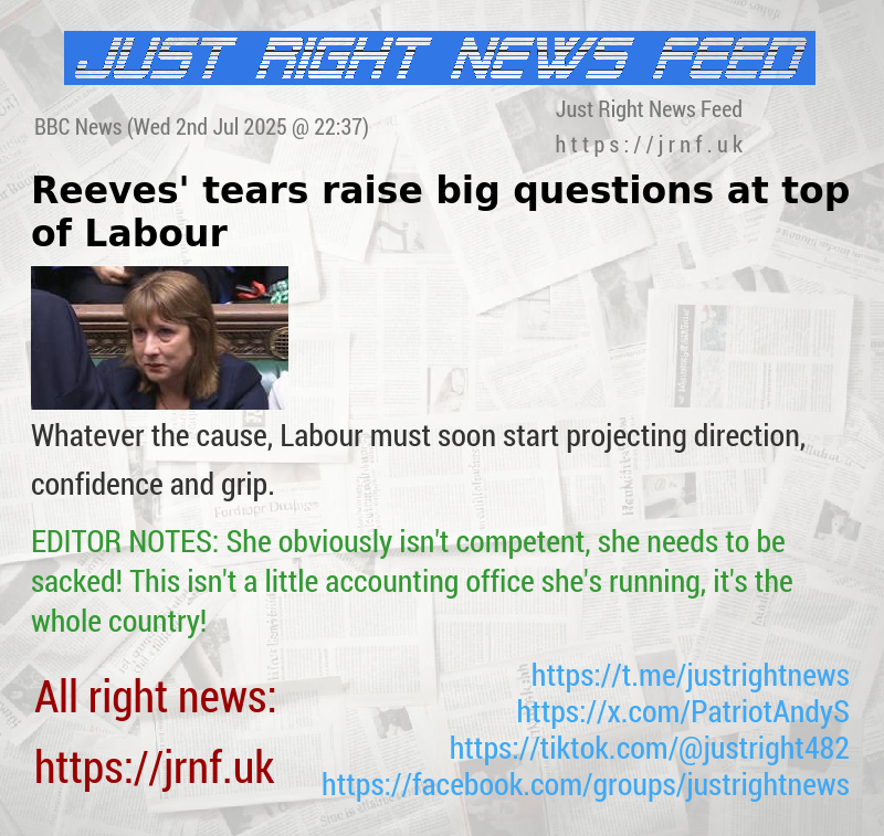Reeves’ tears raise big questions at top of Labour