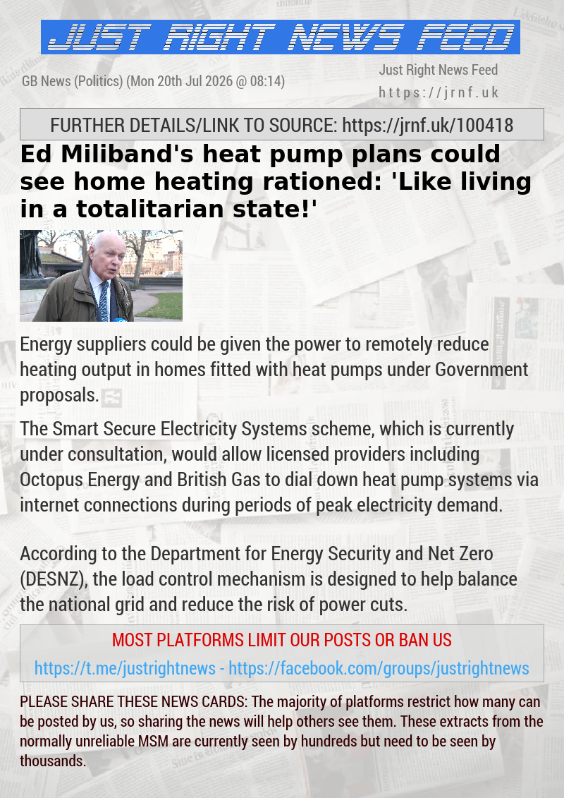 Ed Miliband’s heat pump plans could see home heating rationed: ’Like living in a totalitarian state!’
