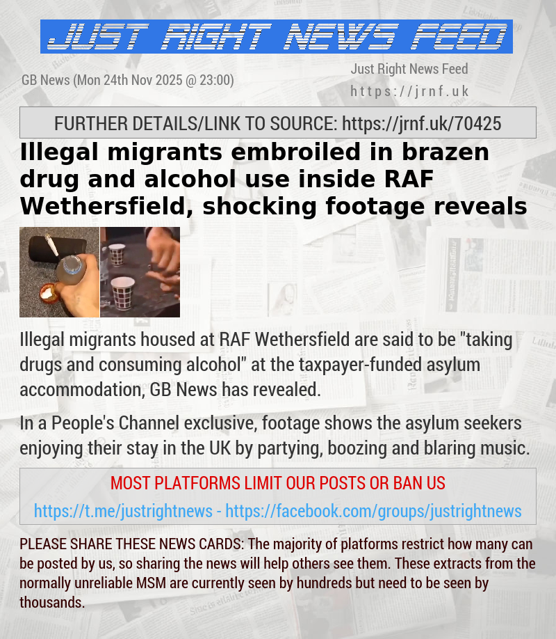 Illegal migrants embroiled in brazen drug and alcohol use inside RAF Wethersfield, shocking footage reveals