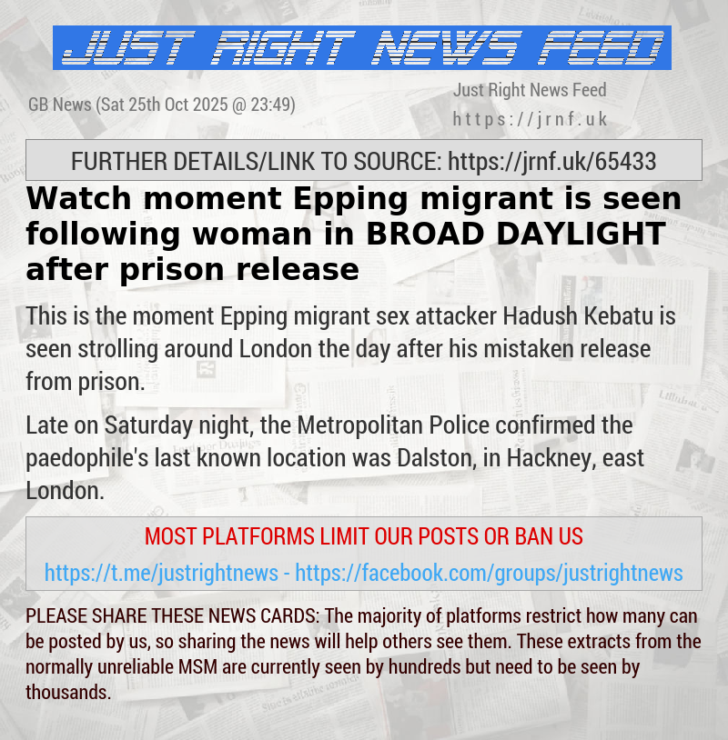 Watch moment Epping migrant is seen following woman in BROAD DAYLIGHT after prison release