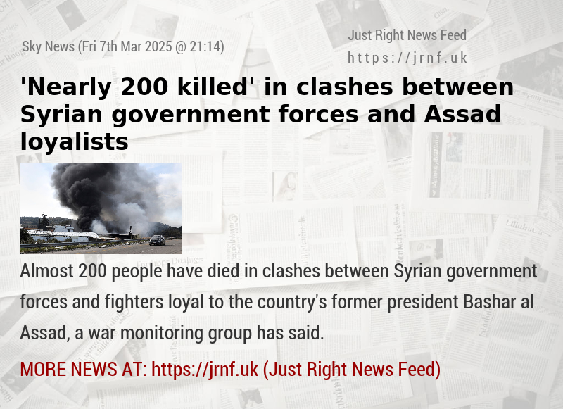 ’Nearly 200 killed’ in clashes between Syrian government forces and Assad loyalists