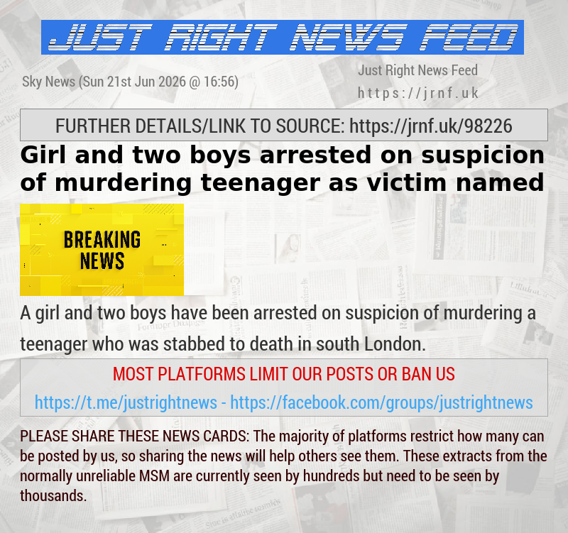 Girl and two boys arrested on suspicion of murdering teenager — as victim named