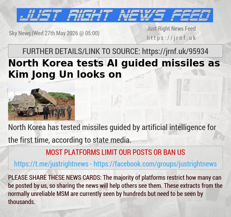 North Korea tests AI—guided missiles as Kim Jong Un looks on
