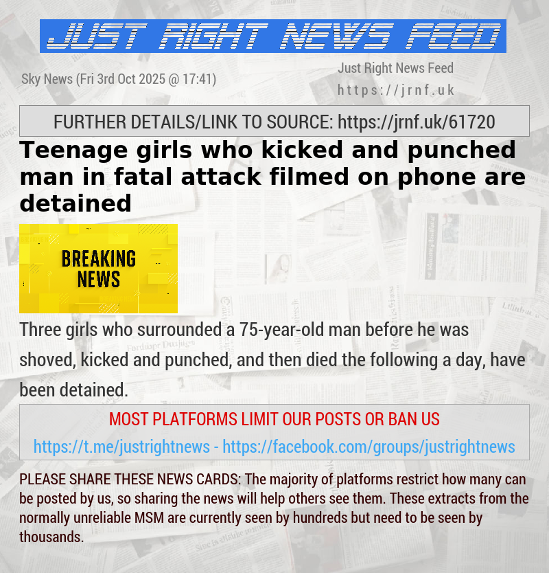 Teenage girls who kicked and punched man in fatal attack filmed on phone are detained