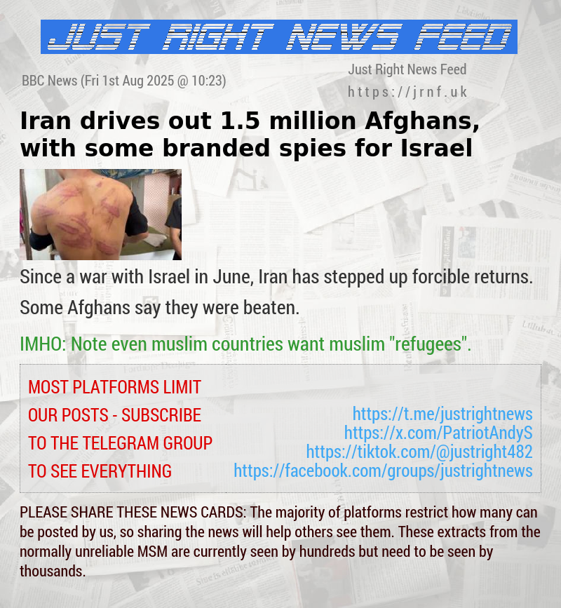 Iran drives out 1.5 million Afghans, with some branded spies for Israel