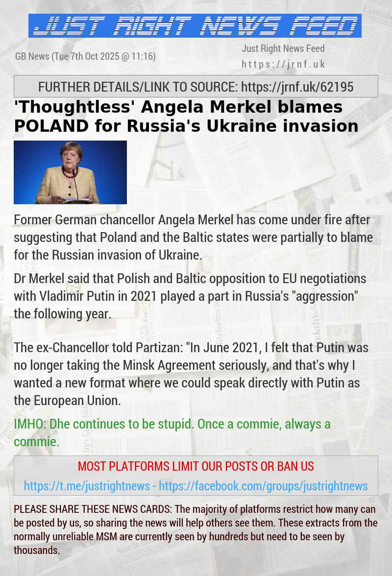 ’Thoughtless’ Angela Merkel blames POLAND for Russia’s Ukraine invasion