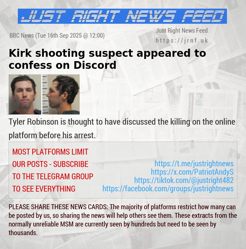 Kirk shooting suspect appeared to confess on Discord