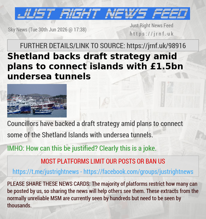 Shetland backs draft strategy amid plans to connect islands with &pound;1.5bn undersea tunnels